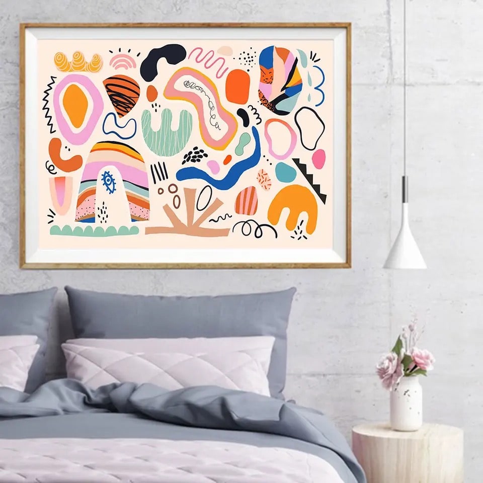 Abstract Scribble Art Prints – Modern Colorful Canvas Painting for Wall Decor