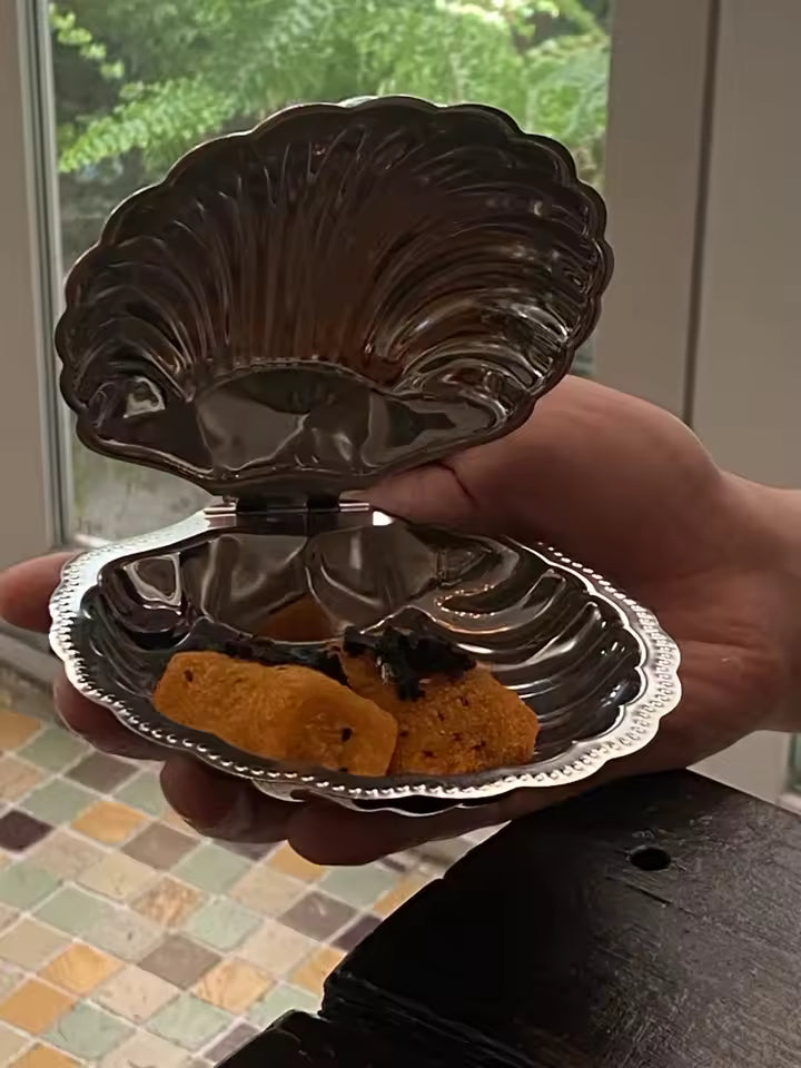 Metal shell decorative plate with retro French design