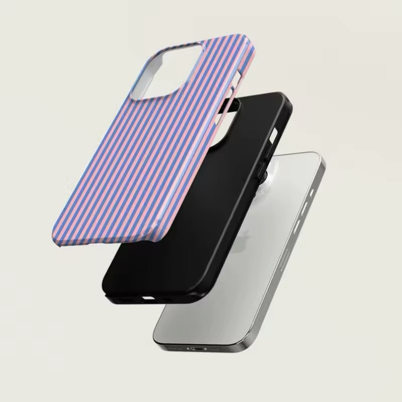 MagSafe-compatible striped phone case for Apple users