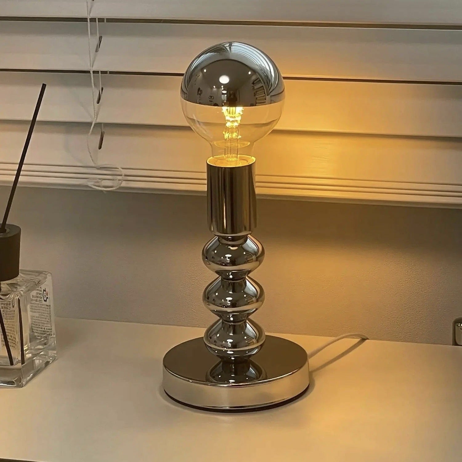 Bauhaus LED Lamp – Silver Finish Perfect for Bedroom Decor