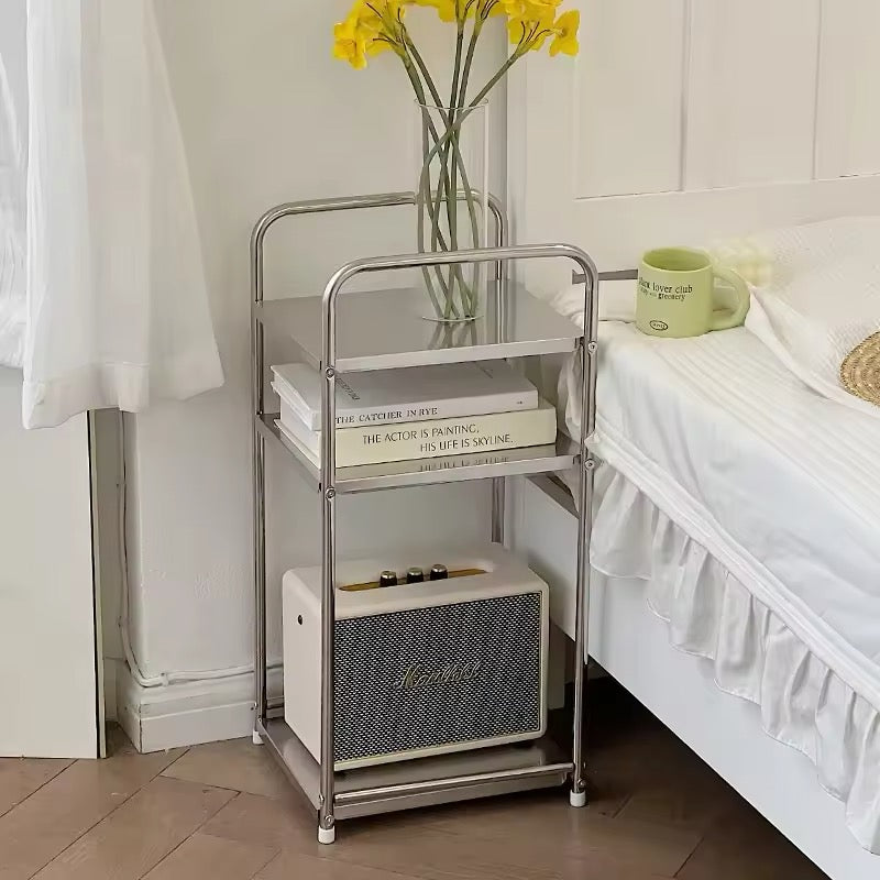 Kitchen storage table with two tiers
