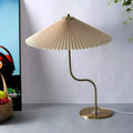 Sturdy Desk Lamp – Vintage Pleated Brass Table Lamp
