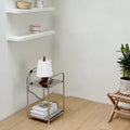 Small space table with storage for decor