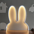 USB Powered LED Desk Lamp – Rabbit Neon Night Light for Kids' Rooms and Bedside Tables