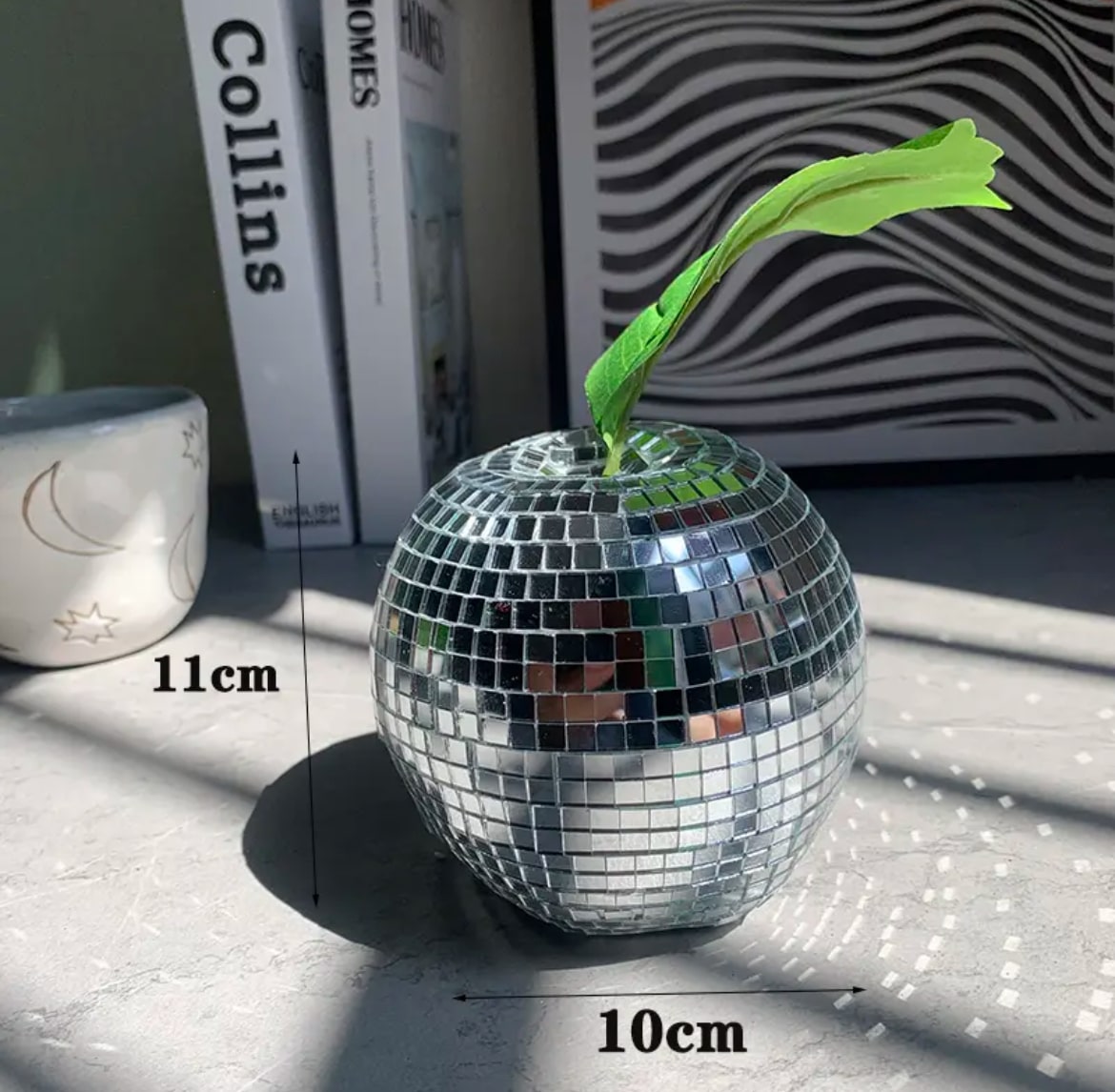 Glass mirror disco apple for aesthetic and holiday decor
