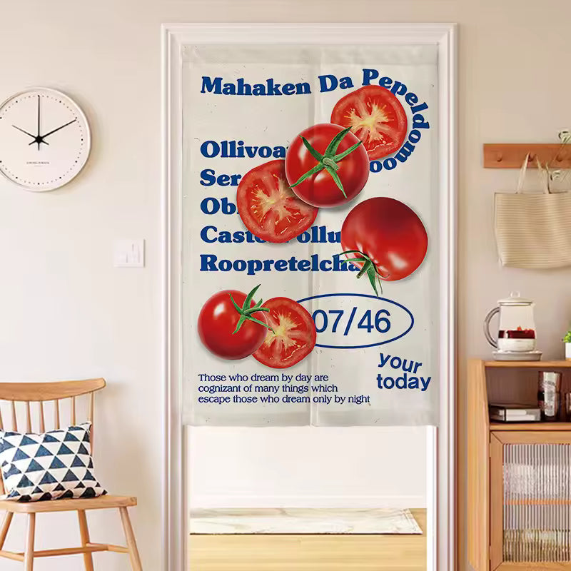 Egg toast happiness door curtain adding dopamine breakfast vibes to any modern kitchen.