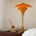 Bauhaus-style orange lamp, ideal for retro and vintage-inspired room