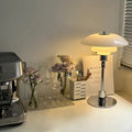 Vintage orange glass LED table lamp, ideal for modern and retro room
