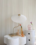 Vintage Pleated Lampshade Retro Lamp – Brass Design