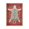 Soft washable area rug with non-slip backing and ethnic detail