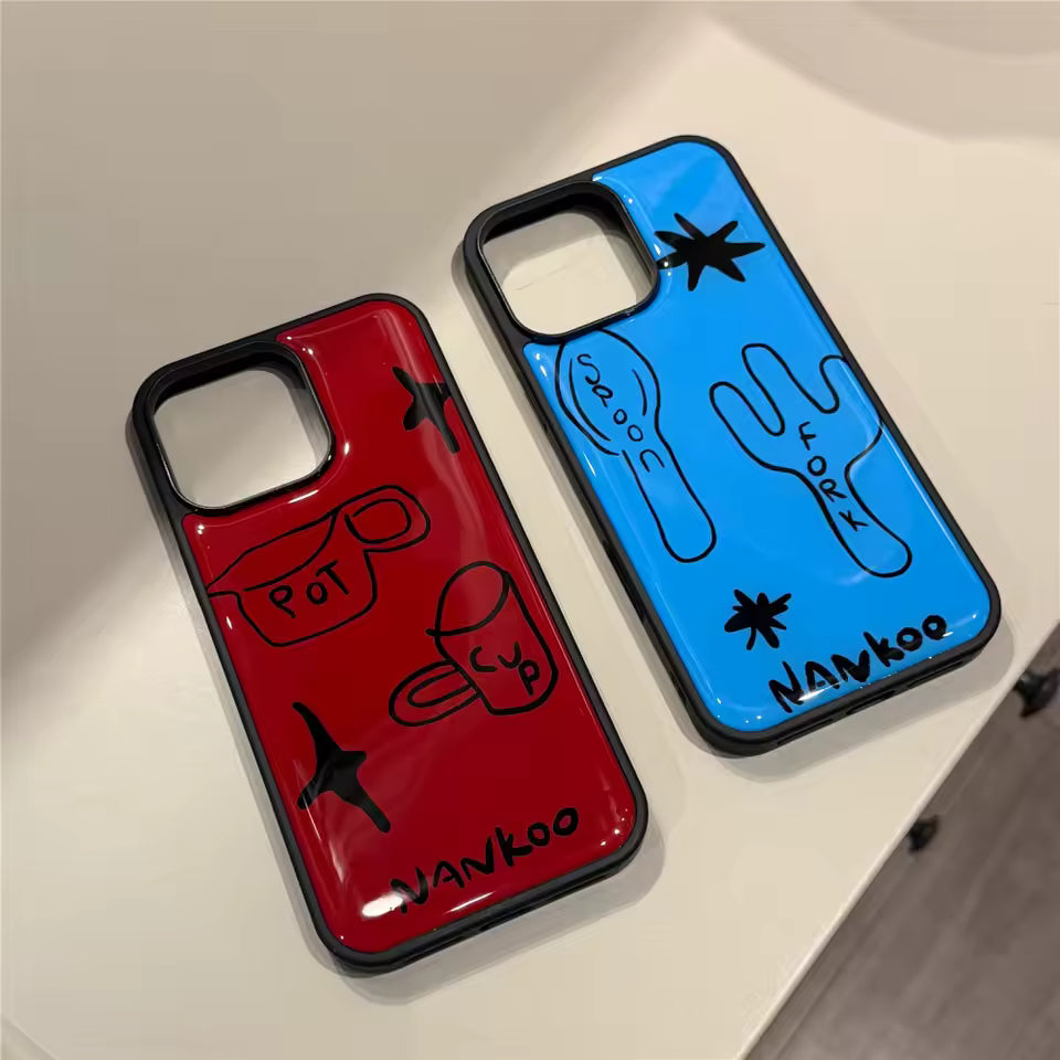 Side view of soft TPU bumper on graffiti case