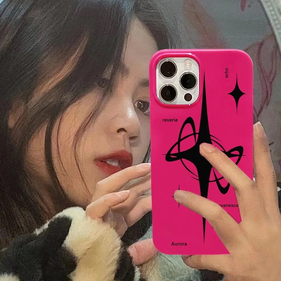 Star Design Pink iPhone Case – Y2K Punk Style